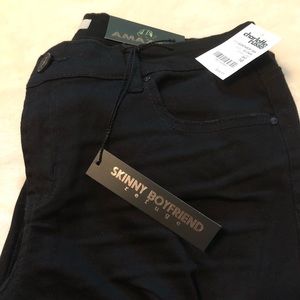 Black Destroyed Skinny Boyfriend Jeans